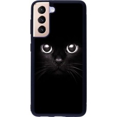Coque Samsung Galaxy S21 5G - Silicone rigide noir Cat eyes