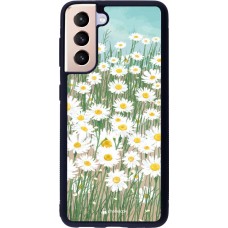 Coque Samsung Galaxy S21 5G - Silicone rigide noir Flower Field Art