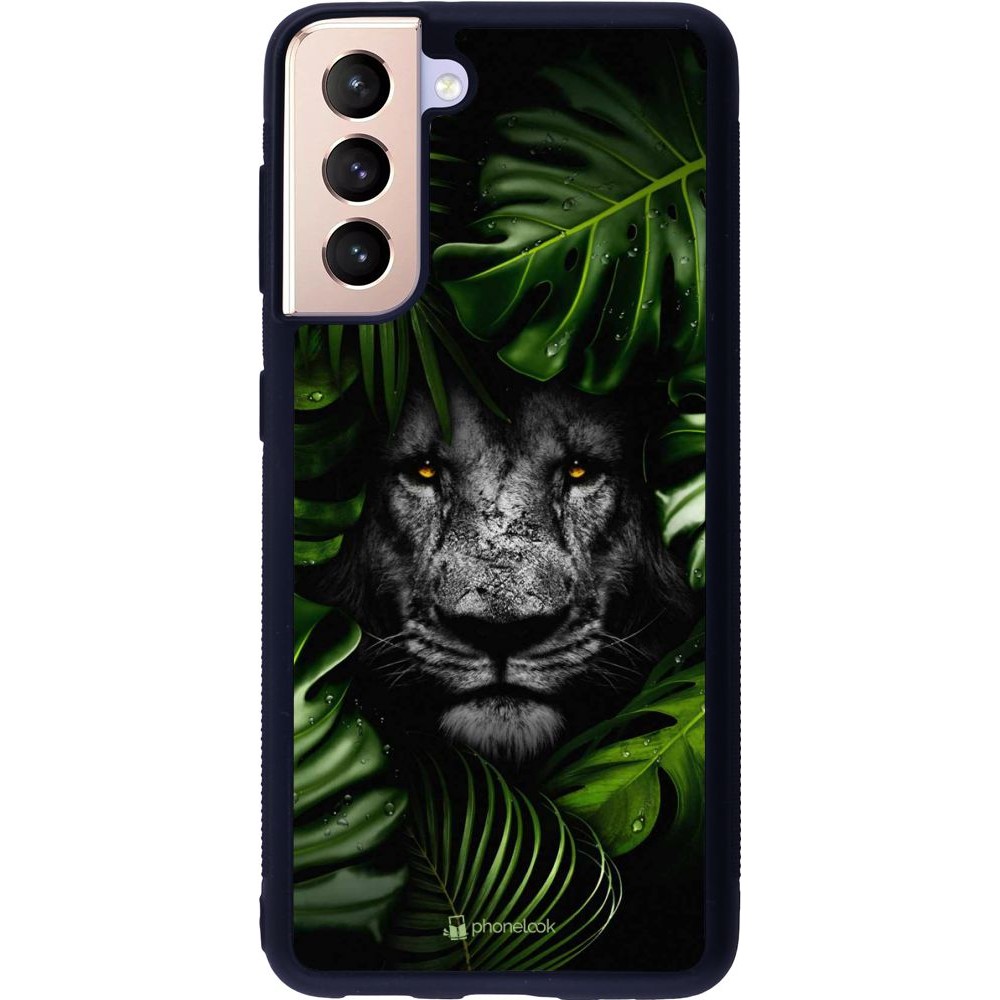 Coque Samsung Galaxy S21 5G - Silicone rigide noir Forest Lion