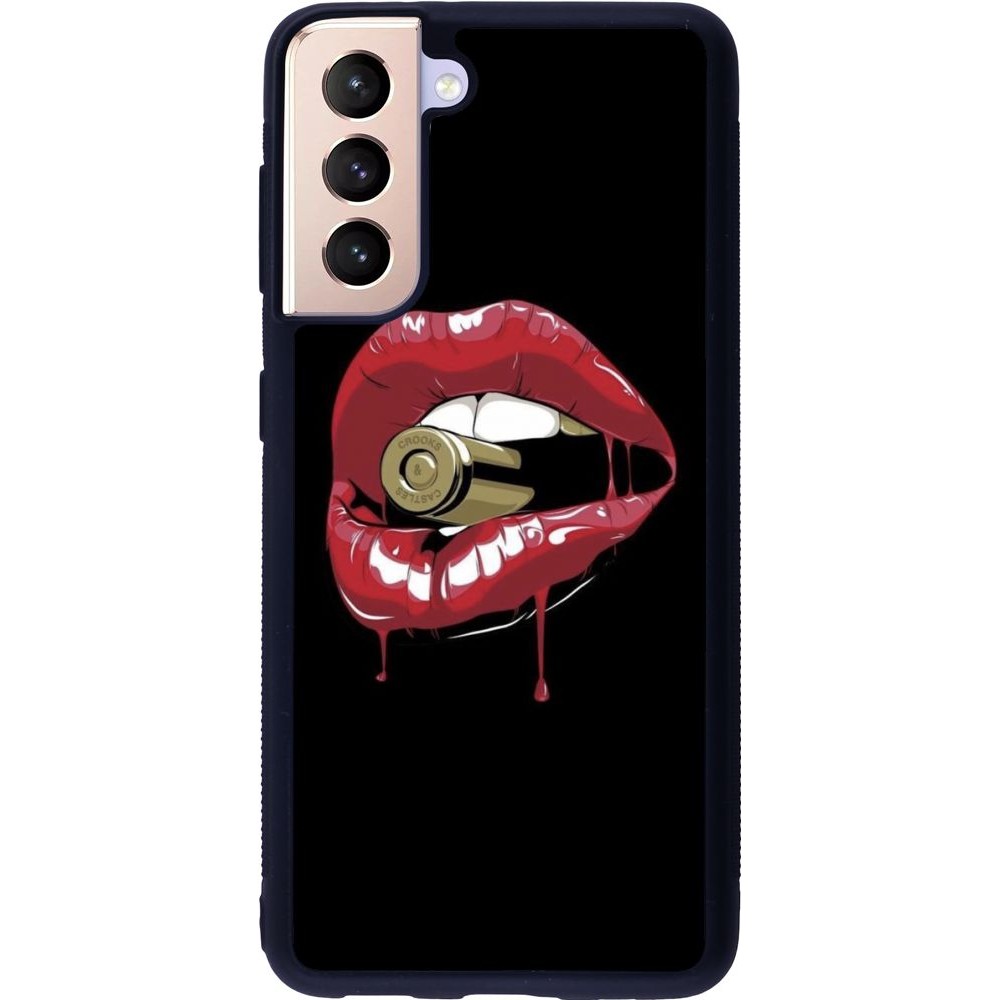 Hülle Samsung Galaxy S21 5G - Silikon schwarz Lips bullet