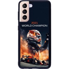 Coque Samsung Galaxy S21 5G - Silicone rigide noir Max Verstappen 2021 World Champion