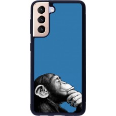 Coque Samsung Galaxy S21 5G - Silicone rigide noir Monkey Pop Art