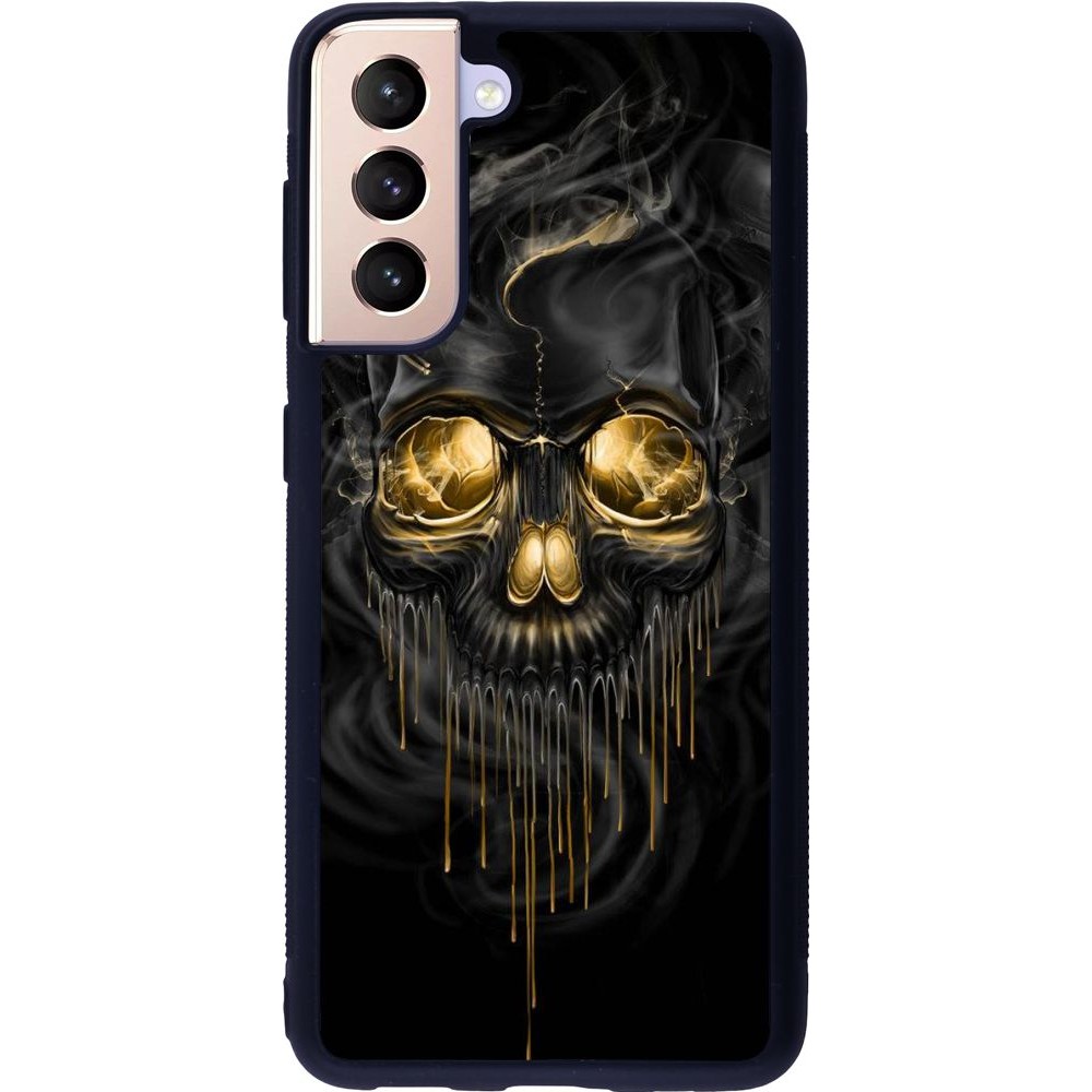 Coque Samsung Galaxy S21 5G - Silicone rigide noir Skull 02