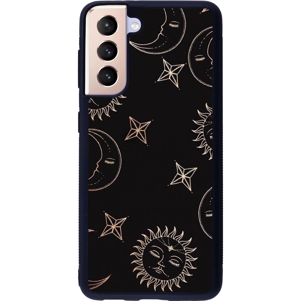 Coque Samsung Galaxy S21 5G - Silicone rigide noir Suns and Moons