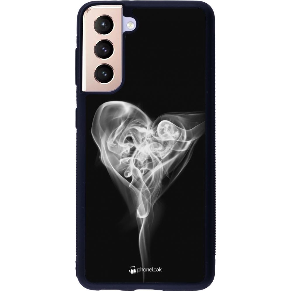 Coque Samsung Galaxy S21 5G - Silicone rigide noir Valentine 2022 Black Smoke