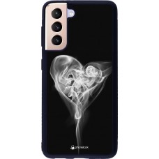 Coque Samsung Galaxy S21 5G - Silicone rigide noir Valentine 2022 Black Smoke