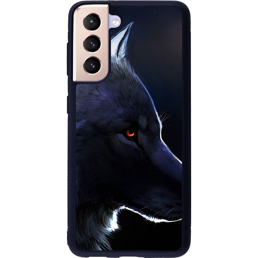 Coque Samsung Galaxy S21 5G - Silicone rigide noir Wolf Shape