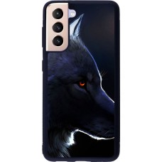 Coque Samsung Galaxy S21 5G - Silicone rigide noir Wolf Shape
