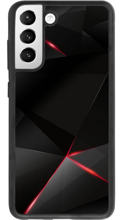 Coque Samsung Galaxy S21 FE 5G - Silicone rigide noir Black Red Lines
