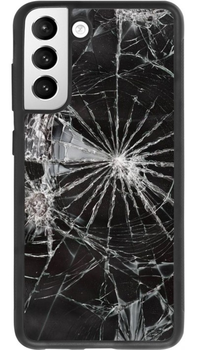 Coque Samsung Galaxy S21 FE 5G - Silicone rigide noir Broken Screen