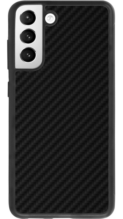 Coque Samsung Galaxy S21 FE 5G - Silicone rigide noir Carbon Basic