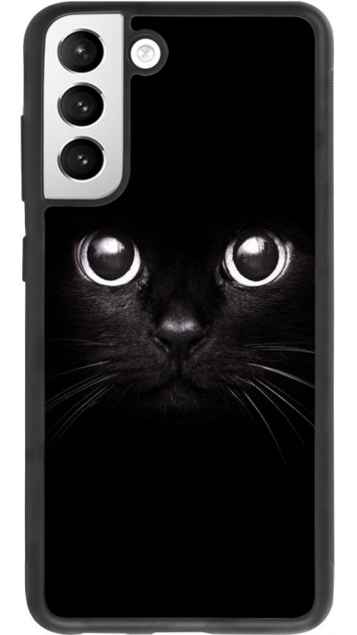 Coque Samsung Galaxy S21 FE 5G - Silicone rigide noir Cat eyes