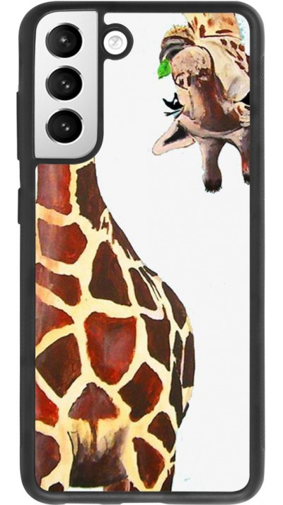 Coque Samsung Galaxy S21 FE 5G - Silicone rigide noir Giraffe Fit