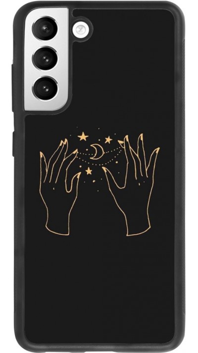 Coque Samsung Galaxy S21 FE 5G - Silicone rigide noir Grey magic hands