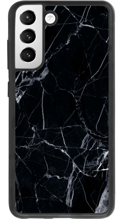 Coque Samsung Galaxy S21 FE 5G - Silicone rigide noir Marble Black 01