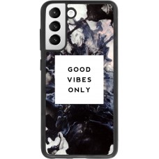 Coque Samsung Galaxy S21 FE 5G - Silicone rigide noir Marble Good Vibes Only