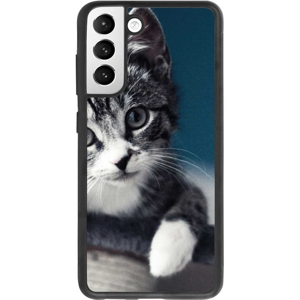 Coque Samsung Galaxy S21 FE 5G - Silicone rigide noir Meow 23