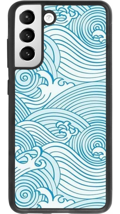 Coque Samsung Galaxy S21 FE 5G - Silicone rigide noir Ocean Waves