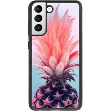 Coque Samsung Galaxy S21 FE 5G - Silicone rigide noir Purple Pink Pineapple