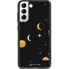 Coque Samsung Galaxy S21 FE 5G - Silicone rigide noir Space Vect- Or