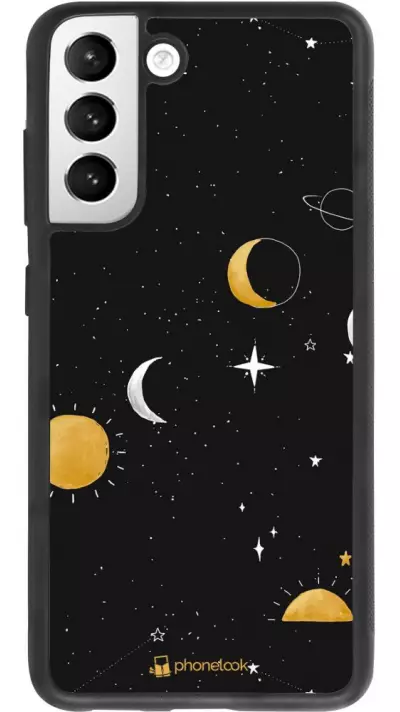 Coque Samsung Galaxy S21 FE 5G - Silicone rigide noir Space Vect- Or