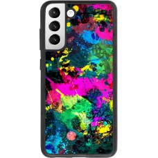 Coque Samsung Galaxy S21 FE 5G - Silicone rigide noir Splash paint