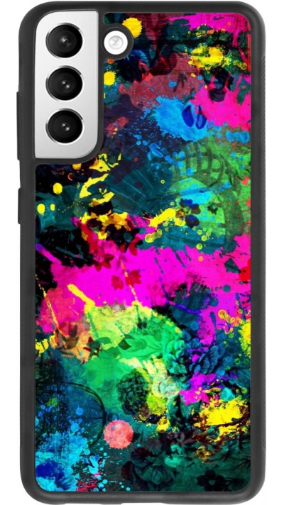 Coque Samsung Galaxy S21 FE 5G - Silicone rigide noir Splash paint