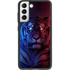 Coque Samsung Galaxy S21 FE 5G - Silicone rigide noir Tiger Blue Red