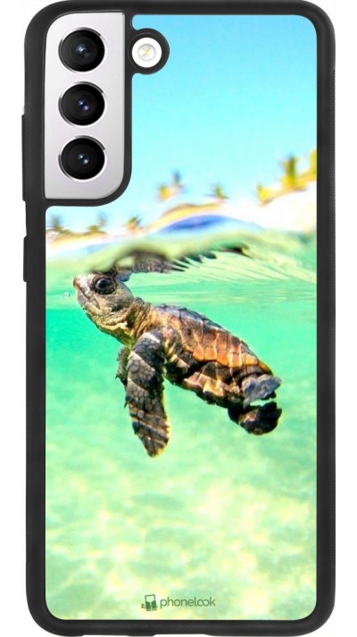 Coque Samsung Galaxy S21 FE 5G - Silicone rigide noir Turtle Underwater