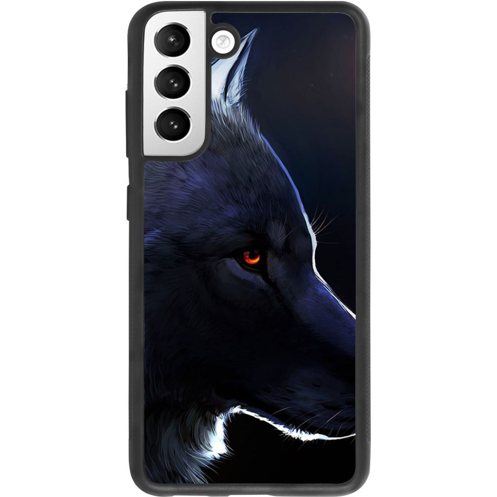 Coque Samsung Galaxy S21 FE 5G - Silicone rigide noir Wolf Shape