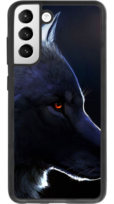Coque Samsung Galaxy S21 FE 5G - Silicone rigide noir Wolf Shape