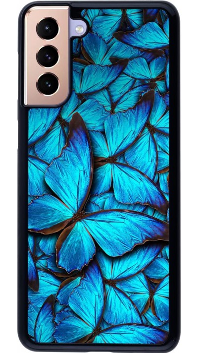 Coque Samsung Galaxy S21+ 5G - Papillon - Bleu
