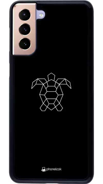 Coque Samsung Galaxy S21+ 5G - Turtles lines on black