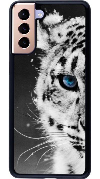 Coque Samsung Galaxy S21+ 5G - White tiger blue eye