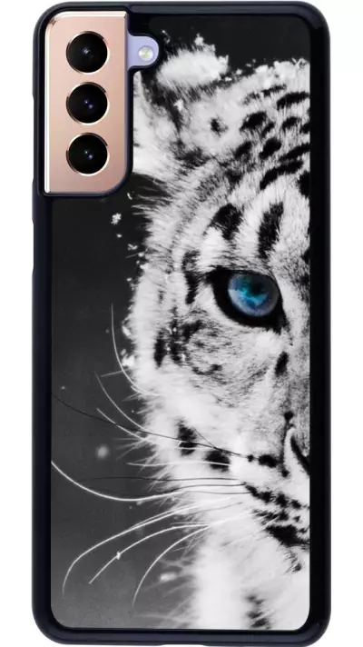 Coque Samsung Galaxy S21+ 5G - White tiger blue eye
