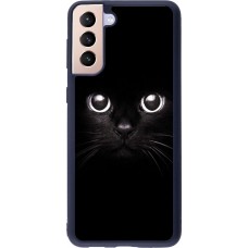 Coque Samsung Galaxy S21+ 5G - Silicone rigide noir Cat eyes