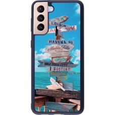 Coque Samsung Galaxy S21+ 5G - Silicone rigide noir Cool Cities Directions