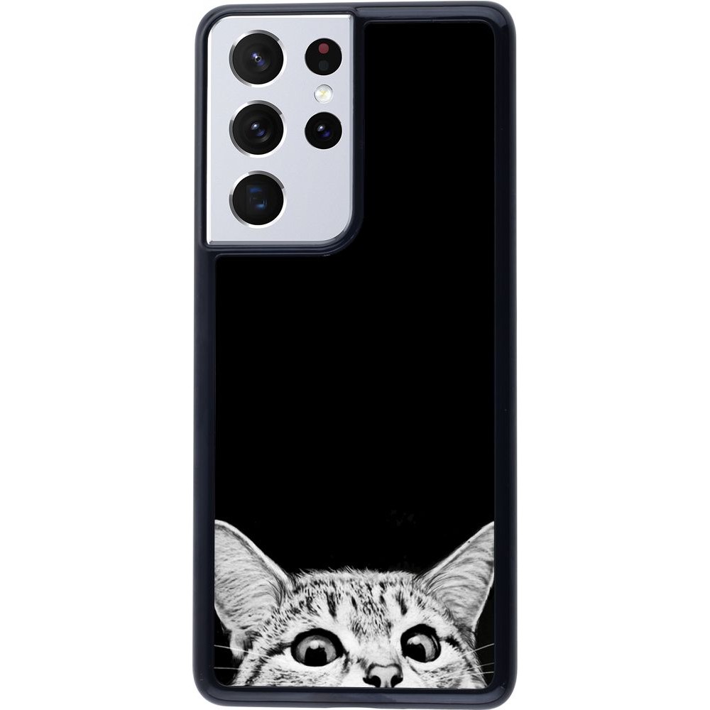 Coque Samsung Galaxy S21 Ultra 5G - Cat Looking Up Black