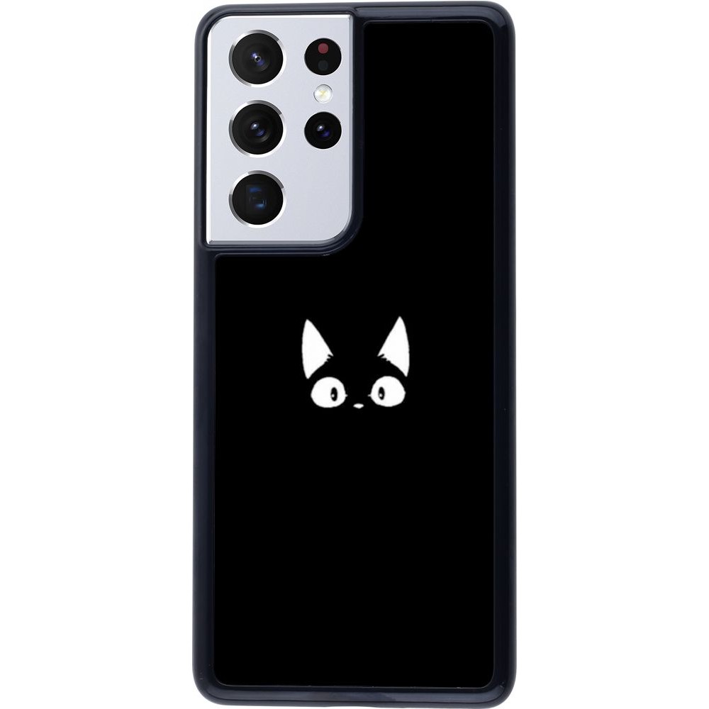 Hülle Samsung Galaxy S21 Ultra 5G - Funny cat on black