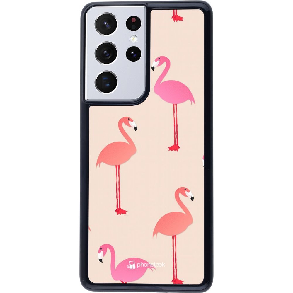 Coque Samsung Galaxy S21 Ultra 5G - Pink Flamingos Pattern
