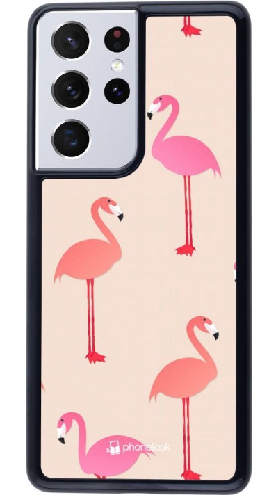 Hülle Samsung Galaxy S21 Ultra 5G - Pink Flamingos Pattern
