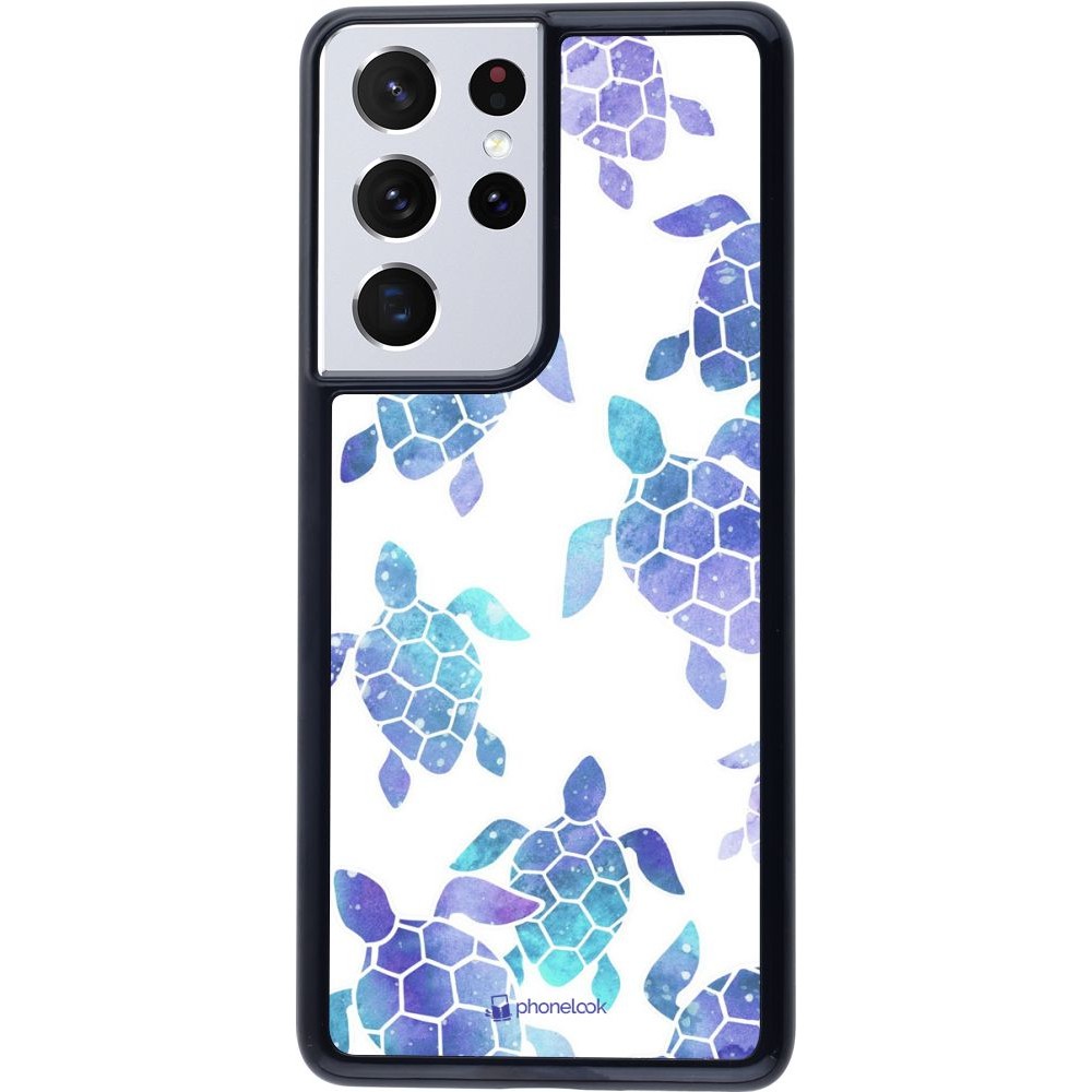 Coque Samsung Galaxy S21 Ultra 5G - Turtles pattern watercolor