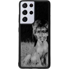 Coque Samsung Galaxy S21 Ultra 5G - Silicone rigide noir Angry lions