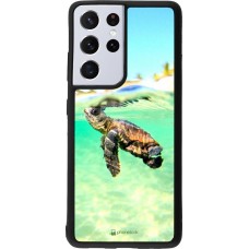 Coque Samsung Galaxy S21 Ultra 5G - Silicone rigide noir Turtle Underwater