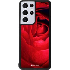 Coque Samsung Galaxy S21 Ultra 5G - Silicone rigide noir Valentine 2022 Rose