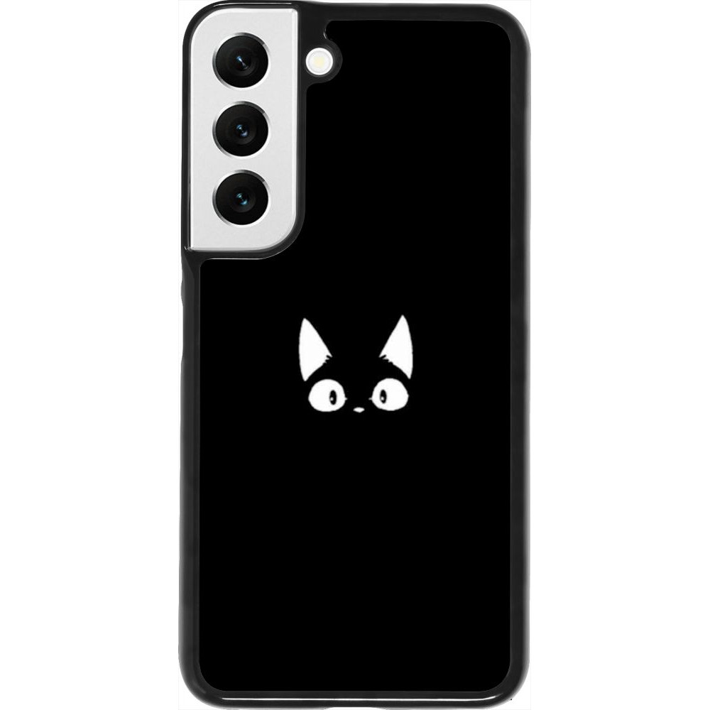 Coque Samsung Galaxy S22 - Funny cat on black