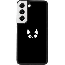 Coque Samsung Galaxy S22 - Funny cat on black