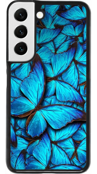 Hülle Samsung Galaxy S22 - Papillon - Bleu