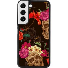 Coque Samsung Galaxy S22 - Skulls and flowers