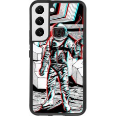 Coque Samsung Galaxy S22 - Silicone rigide noir Anaglyph Astronaut